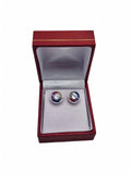 Rainbow Halo Sterling Silver Stud Earrings
