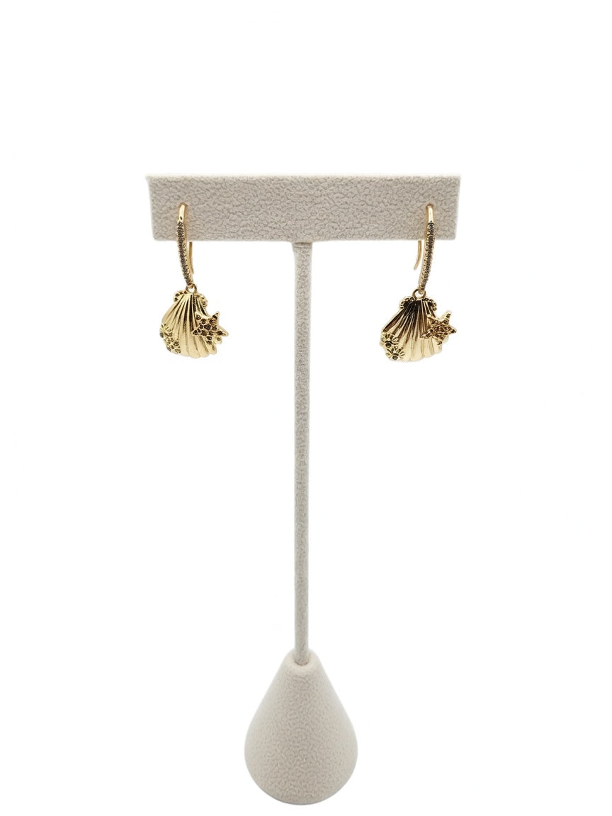Golden Tides Shell Earrings