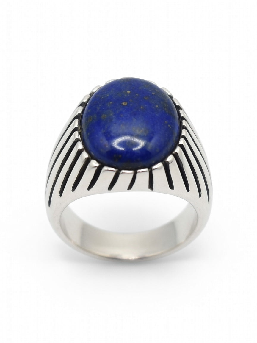 Azure Lapis Sterling Silver Men’s Ring