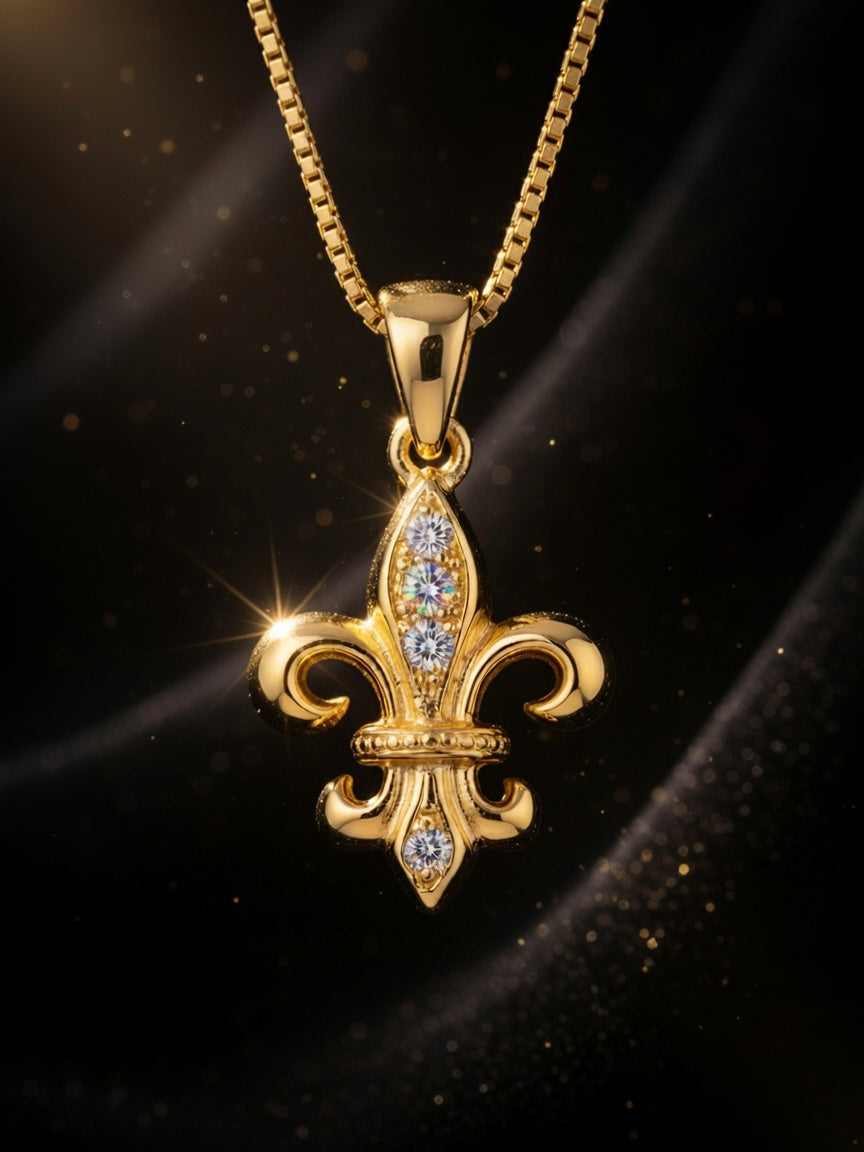 Royale Fleur-de-Lis Gold-Plated Necklace