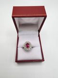Crimson Halo Sterling Silver Ring