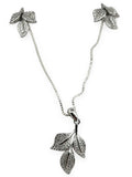 Silver Botanical Necklace & Earring Set