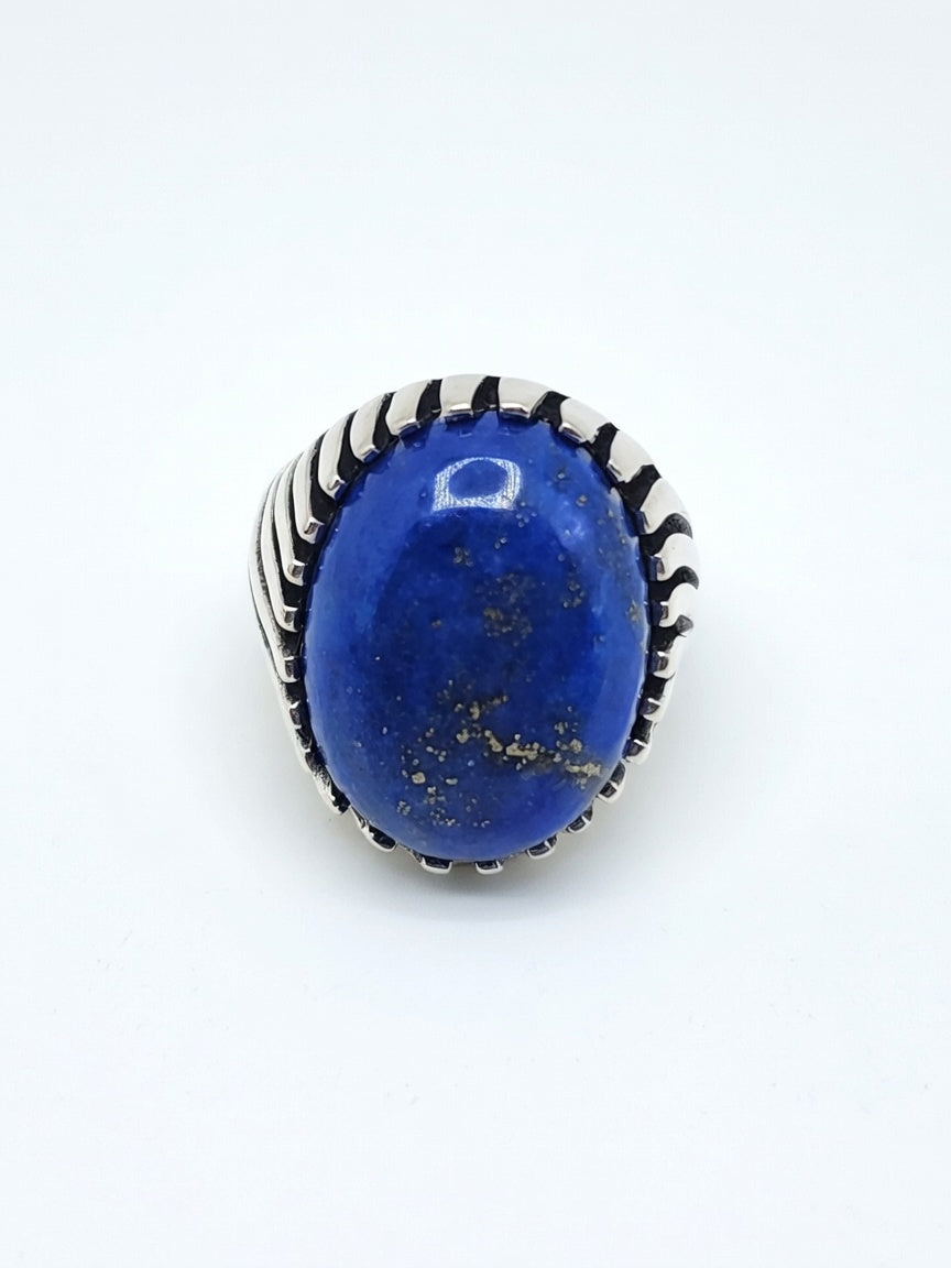 Azure Lapis Sterling Silver Men’s Ring