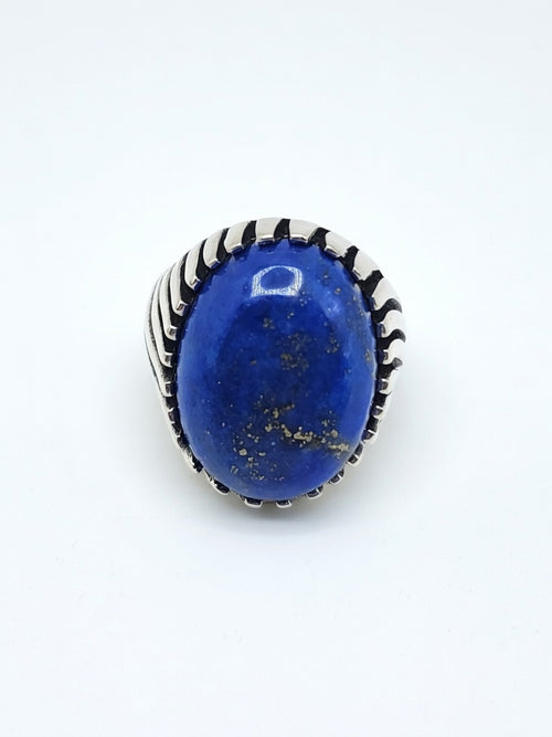 Azure Lapis Sterling Silver Men’s Ring