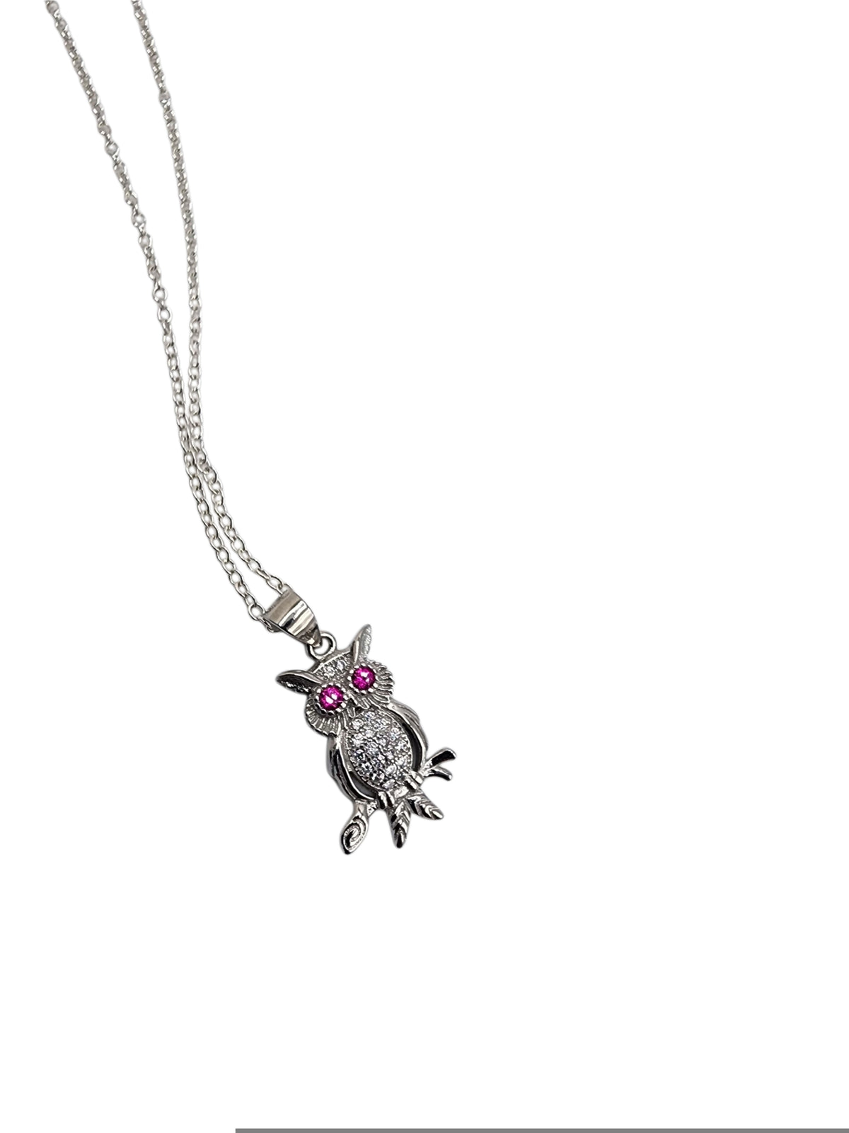 Nocturne Sterling Silver Owl Necklace