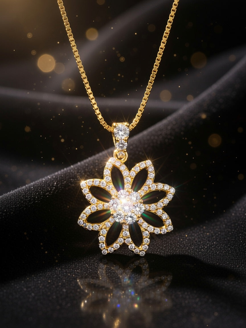 Lumière Bloom Gold-Plated Floral Necklace