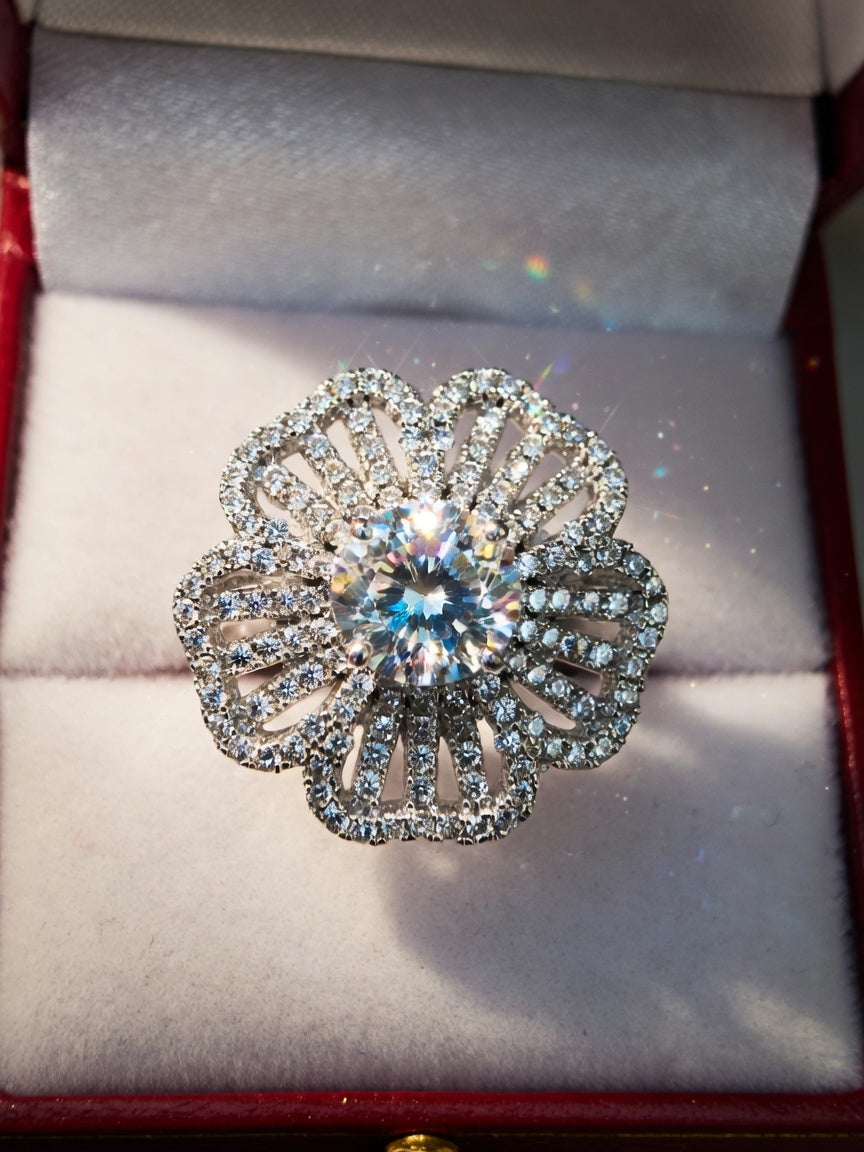 Riviera Bloom Sterling Silver Statement Ring